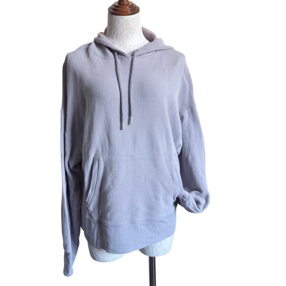 Athleta Balance Waffle Hoodie Gray XL Loungewear cozycore cabincore minimalist - Picture 5 of 11
